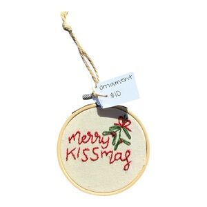 Merry Kissmas Embroidered Ornament